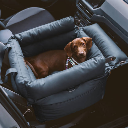 Deluxe Faux Leather Dog Car Seat Booster Bed